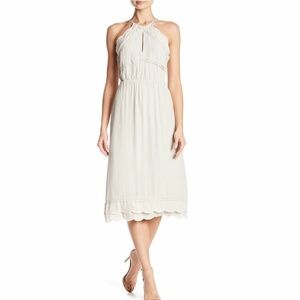 ELLIATT Taupe Elation Dress Scalloped Trim Size Medium NWT